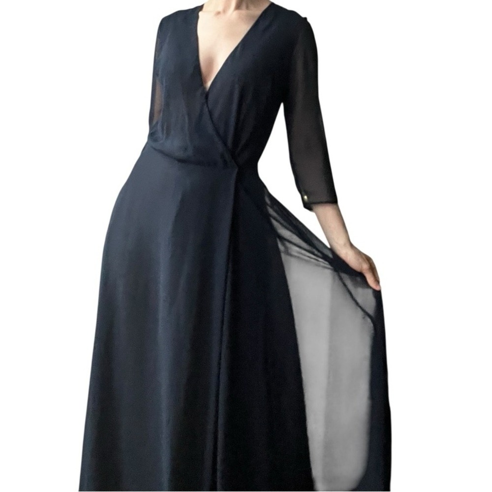 STEFANO DE LELLIS navy evening dress gown NWT